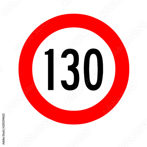 Speed limit traffic sign 130