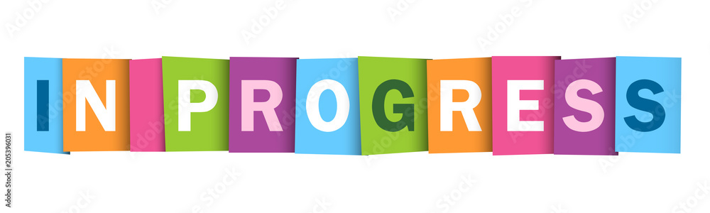 IN PROGRESS letters banner Stock Vector | Adobe Stock