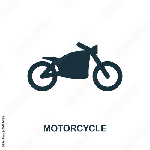 Motorcycle icon in vector. Flat style icon design. Vector illustration of motorcycle icon. Pictogram isolated on white.