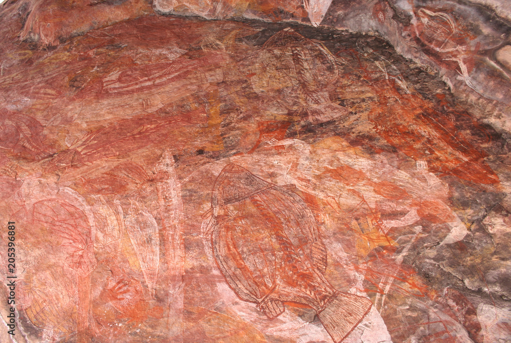 aboriginal rock painting in ubirr national park, northern territory, australia