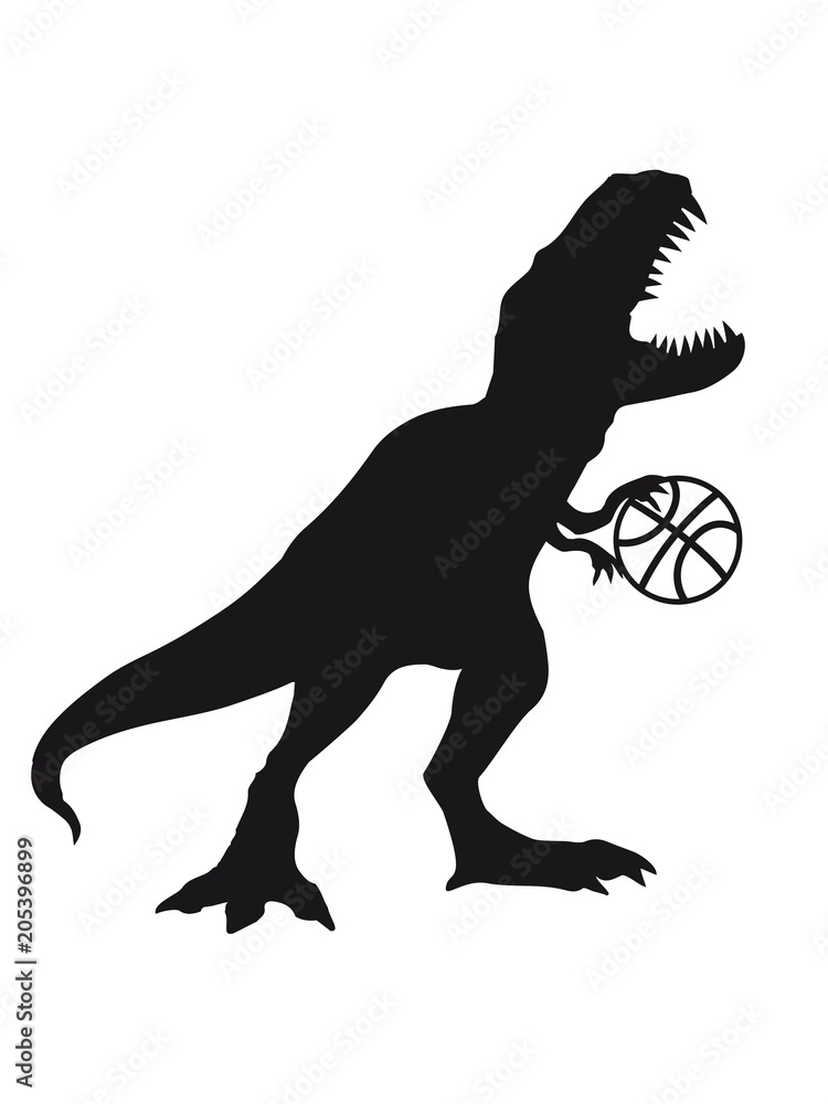 basketball spielen sport team silhouette schwarz umriss t-rex fleischfresser  böse brüllen tyranosaurus rex gefährlich fressen dino dinosaurier saurier  clipart comic cartoon design Stock Illustration | Adobe Stock