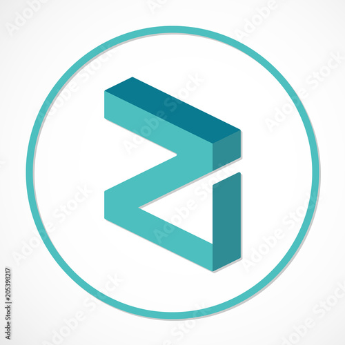Zilliqa - cryptocurrency coin. Vector colored sign icon. Internet money