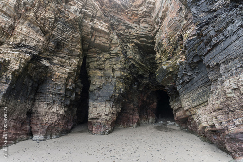 Famous beach of Playa de Las Catedrales in Ribadeo. Galicia, Spain.