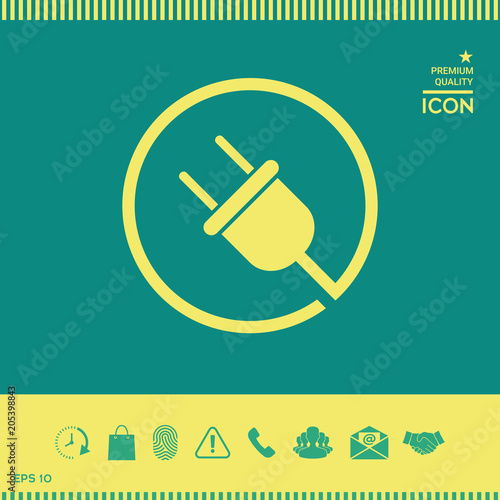 Plug in round icon
