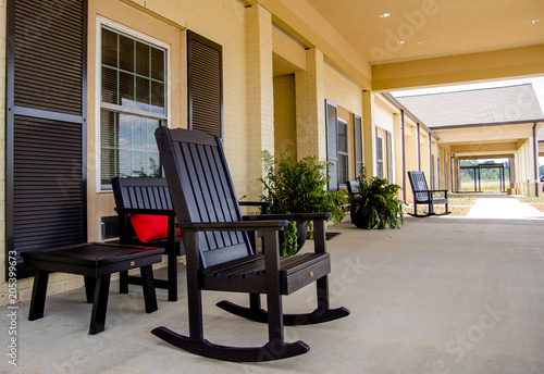 Rocking Chair on Porch of Nursing home photo