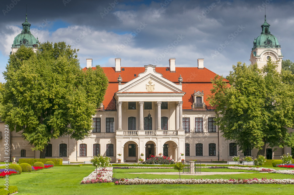 Palace and garden of Kozlowka, Zamoyski residence, Poland.