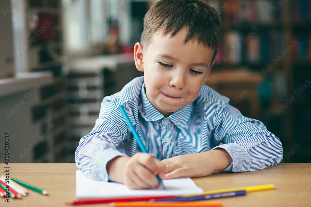 Preschool boy drawing Preschool boy drawing