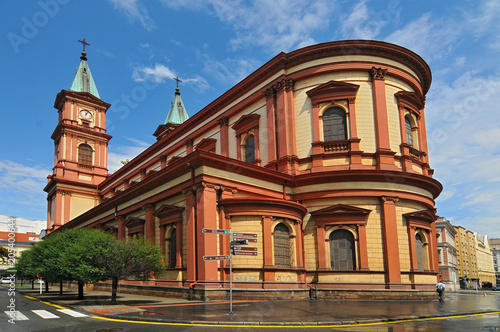Fotografie Cathedral of the Divine Saviour located in the center of Ostrava, is the second largest Roman Catholic cathedral in Moravia and Silesia, Ostrava Czech Republic