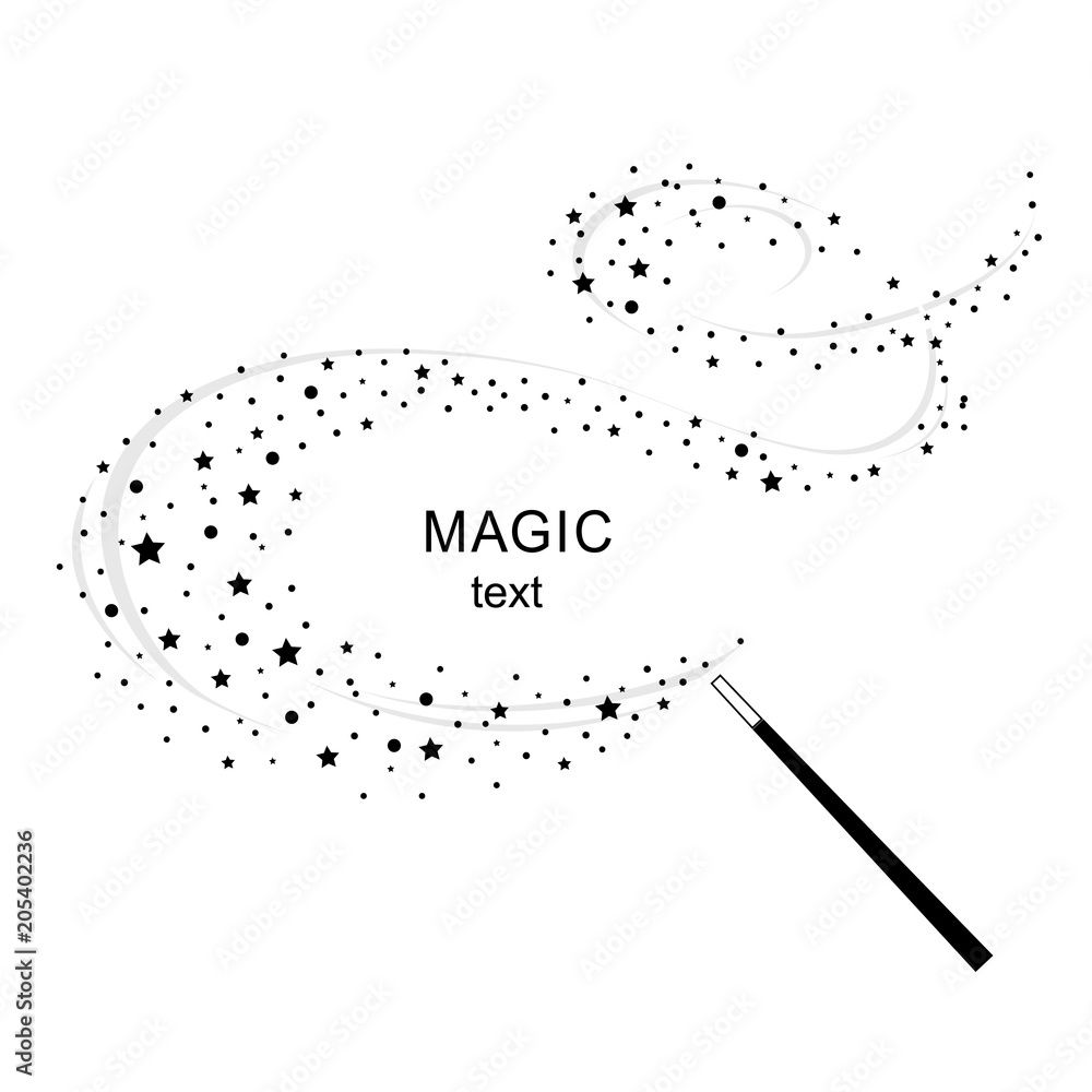Magic wand on white background illustration. - obrazy, fototapety, plakaty 