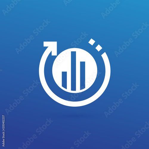 Illustration of business logotype bidding and economic.