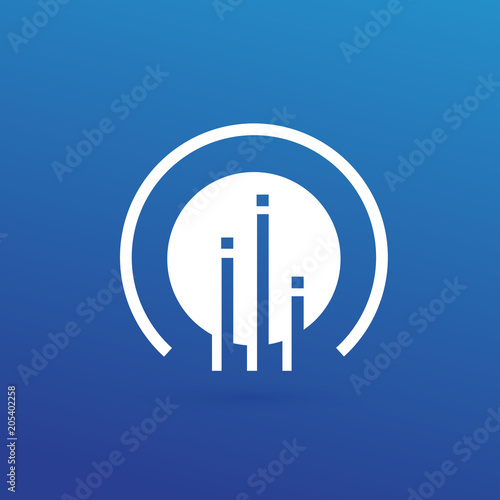 Illustration of business logotype bidding and economic.