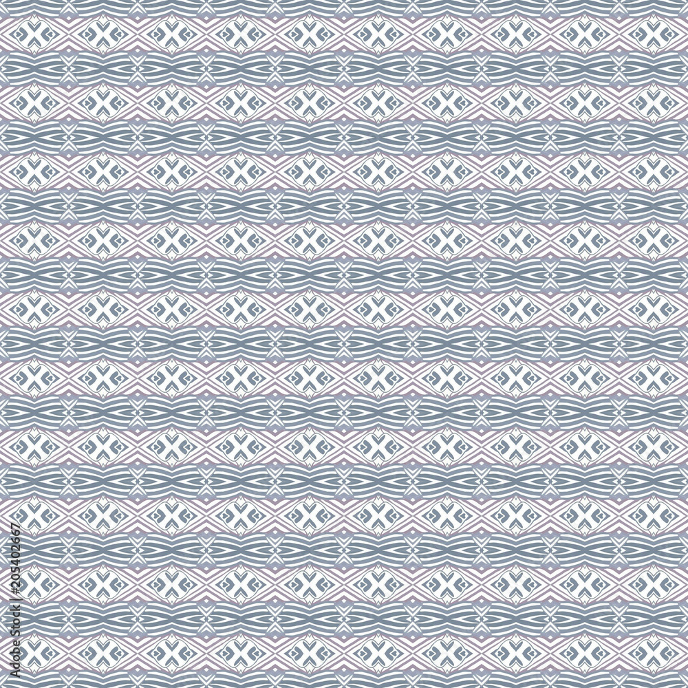 Retro Geometric pattern in repeat. Fabric print. Seamless background, mosaic ornament, ethnic style. 