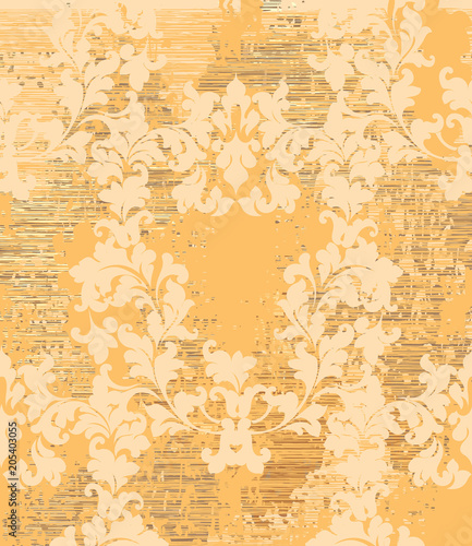 Vintage Baroque texture pattern Vector. Wallpaper ornament decor. Textile, fabric, tiles.