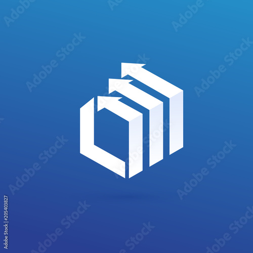 Illustration of business logotype bidding and auction.