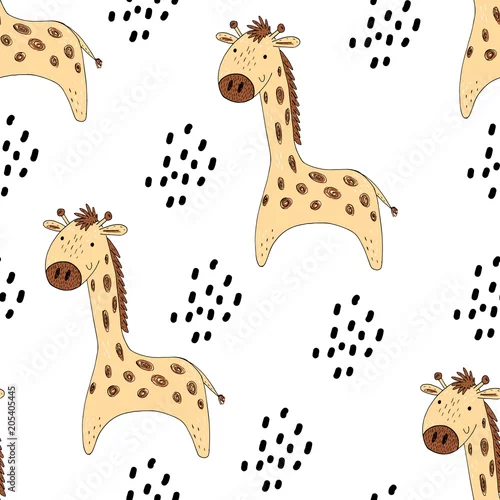 Tapety Śliczny wzór żyrafy dla dzieci