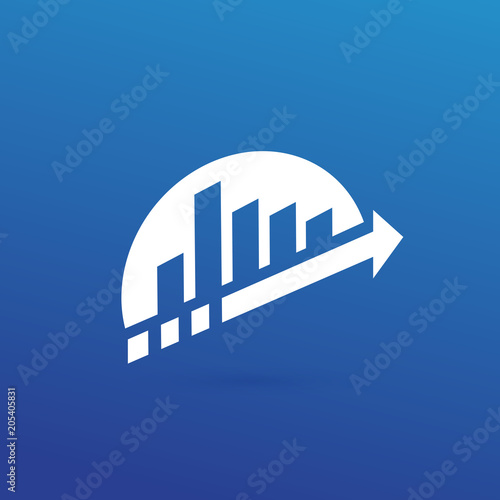 Illustration of business logotype bidding and auction.