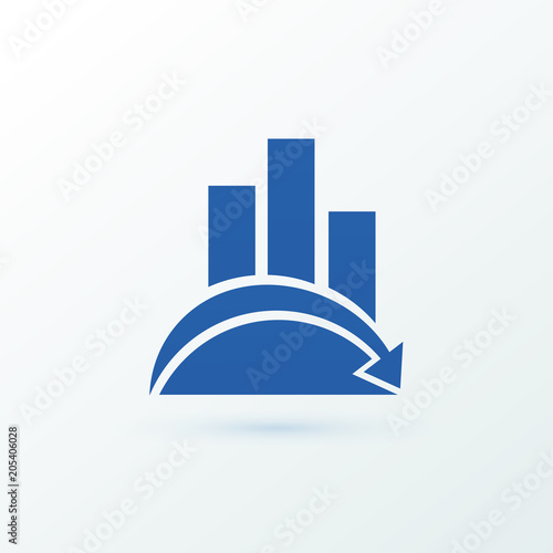 Illustration of business logotype bidding and auction.