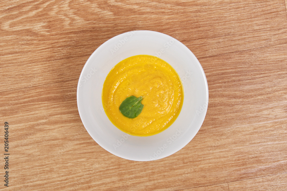 Miso vegetable soup with vegetables on a table Miso vegetable soup with vegetables on a table