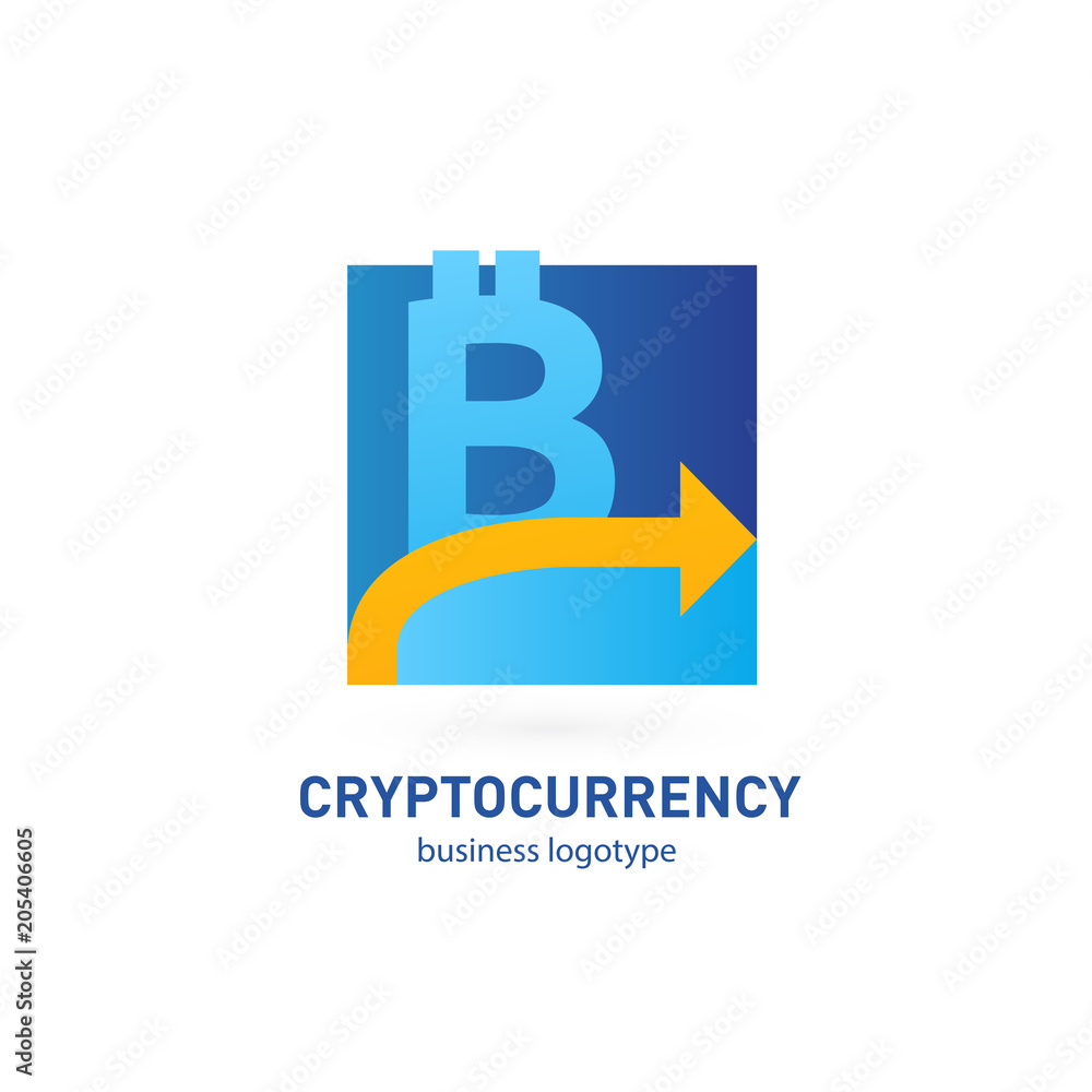Obraz premium Illustration of business logotype cryptocurrency.