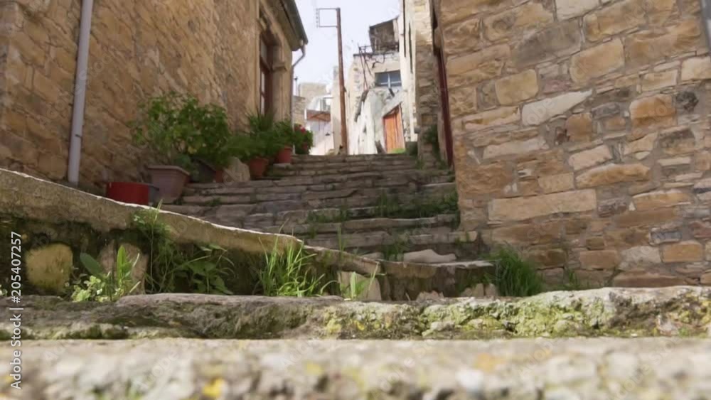 Lefkara mountain village alley with stairs Cyprus Lefkara mountain village alley with stairs Cyprus