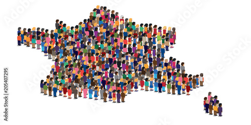 France - français - population - française -personne - personnage - carte - foule