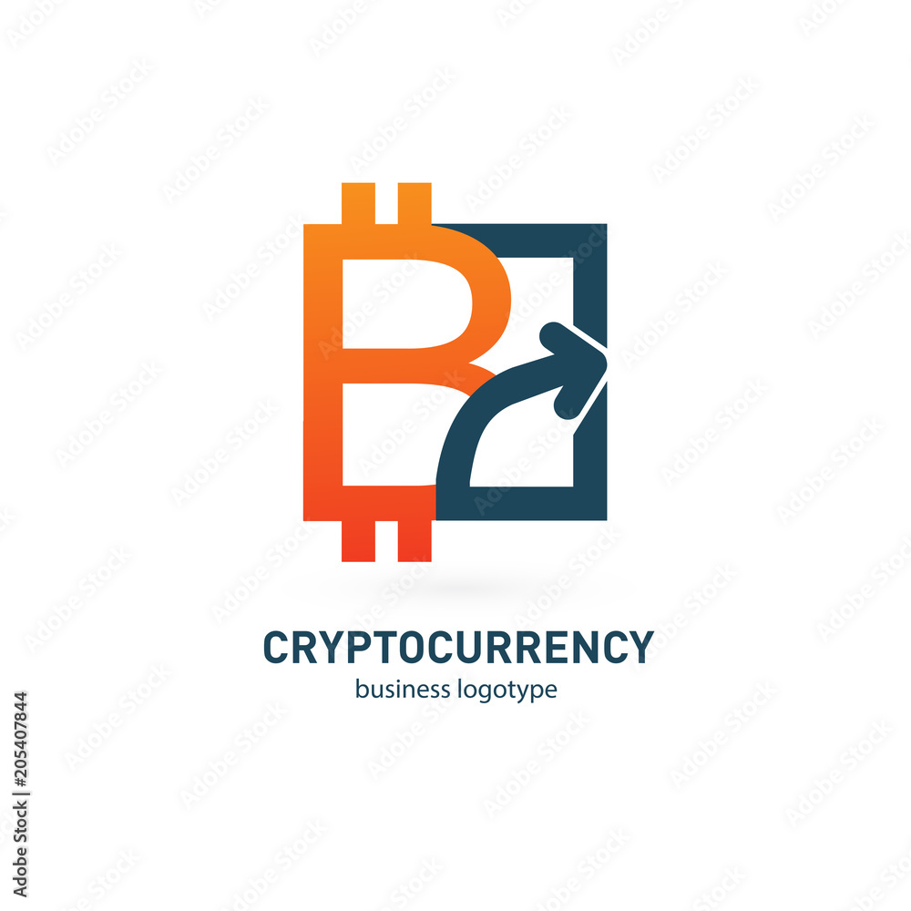 Obraz premium Illustration of business logotype cryptocurrency.