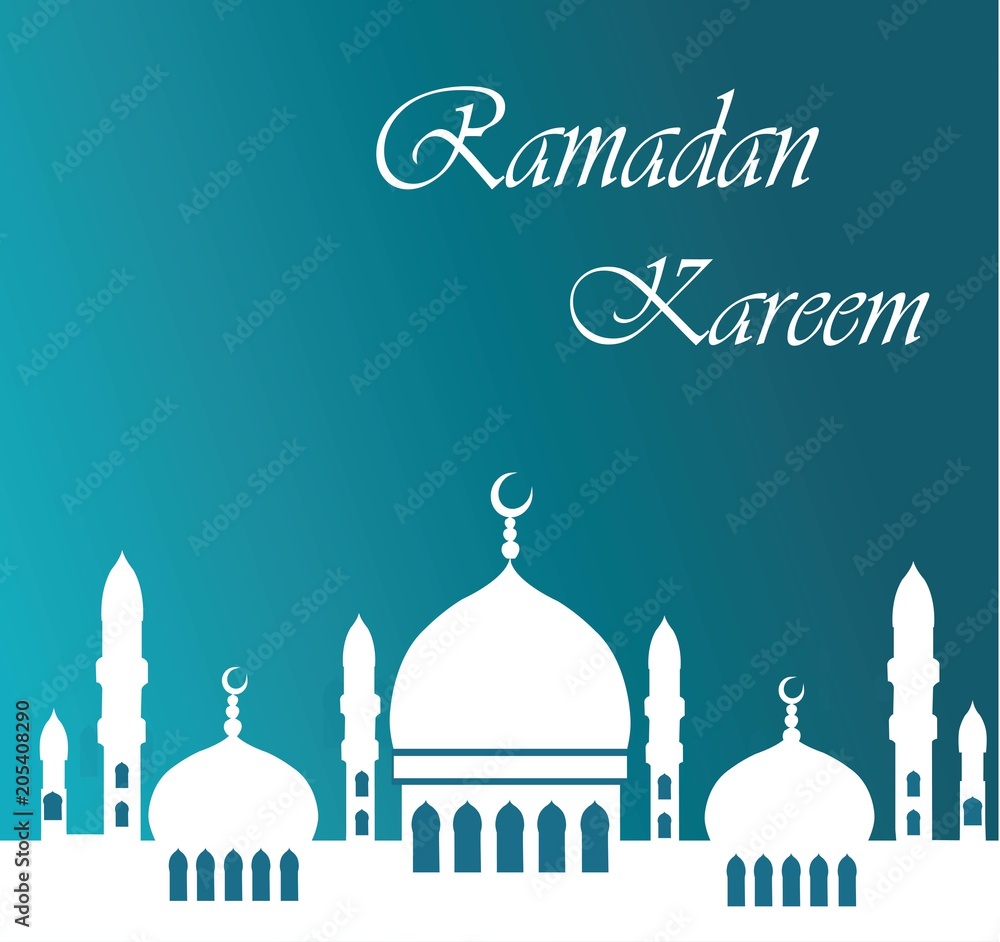 Ramadan Kareem background. vector illustration greeting with mosque 