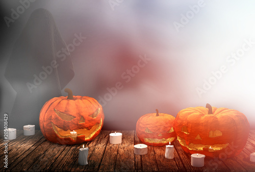 pumpkins Halloween 3d rende...