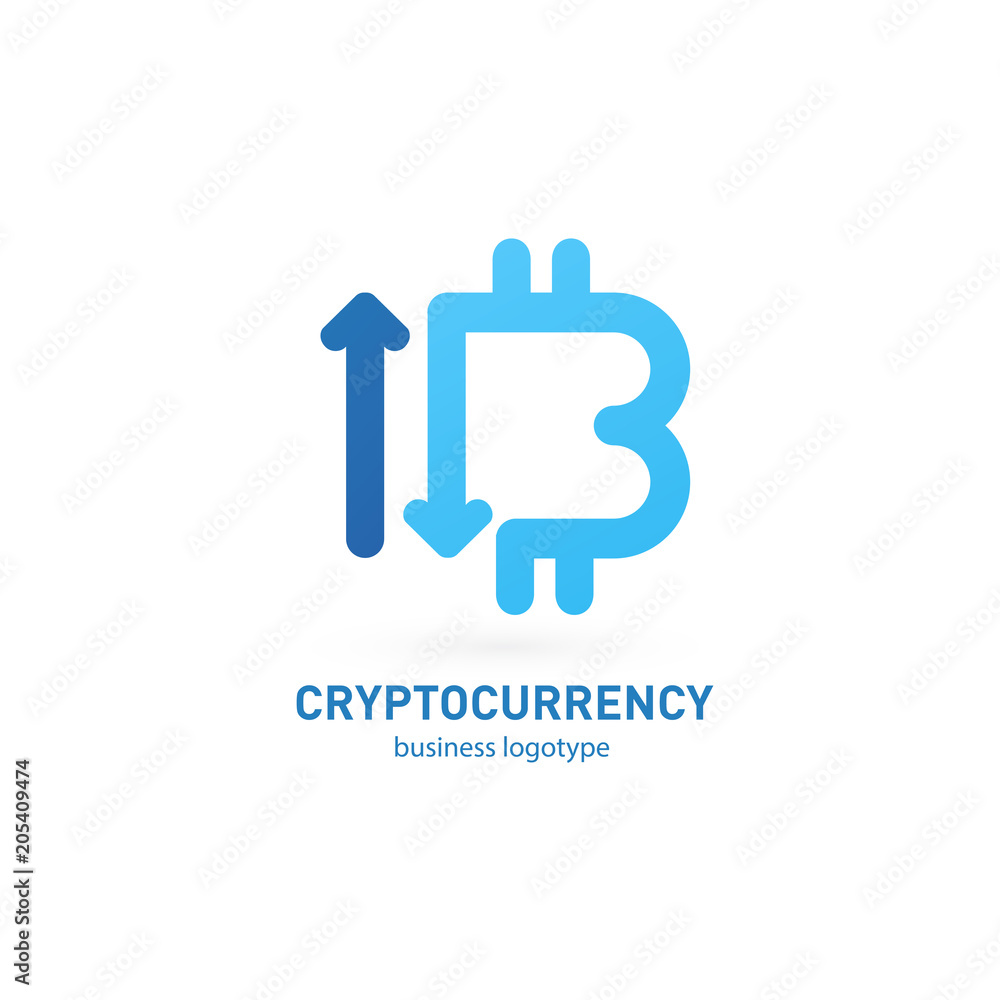 Illustration of business logotype cryptocurrency.