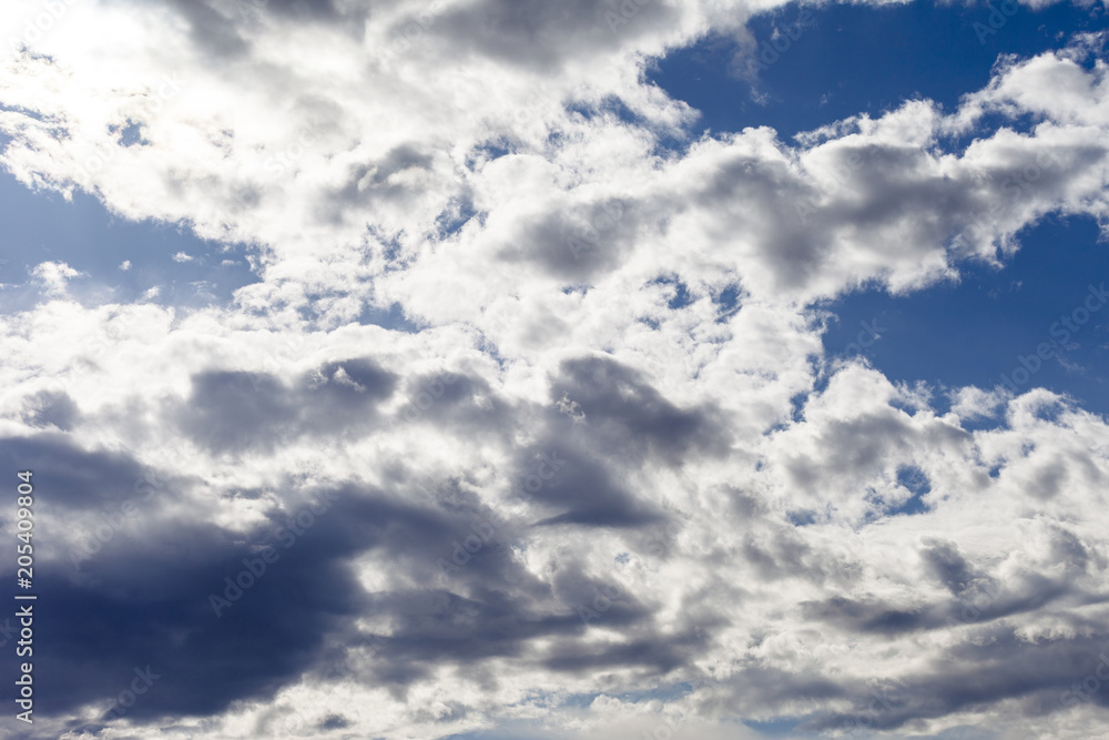 Fototapeta premium Sky with clouds and sun.