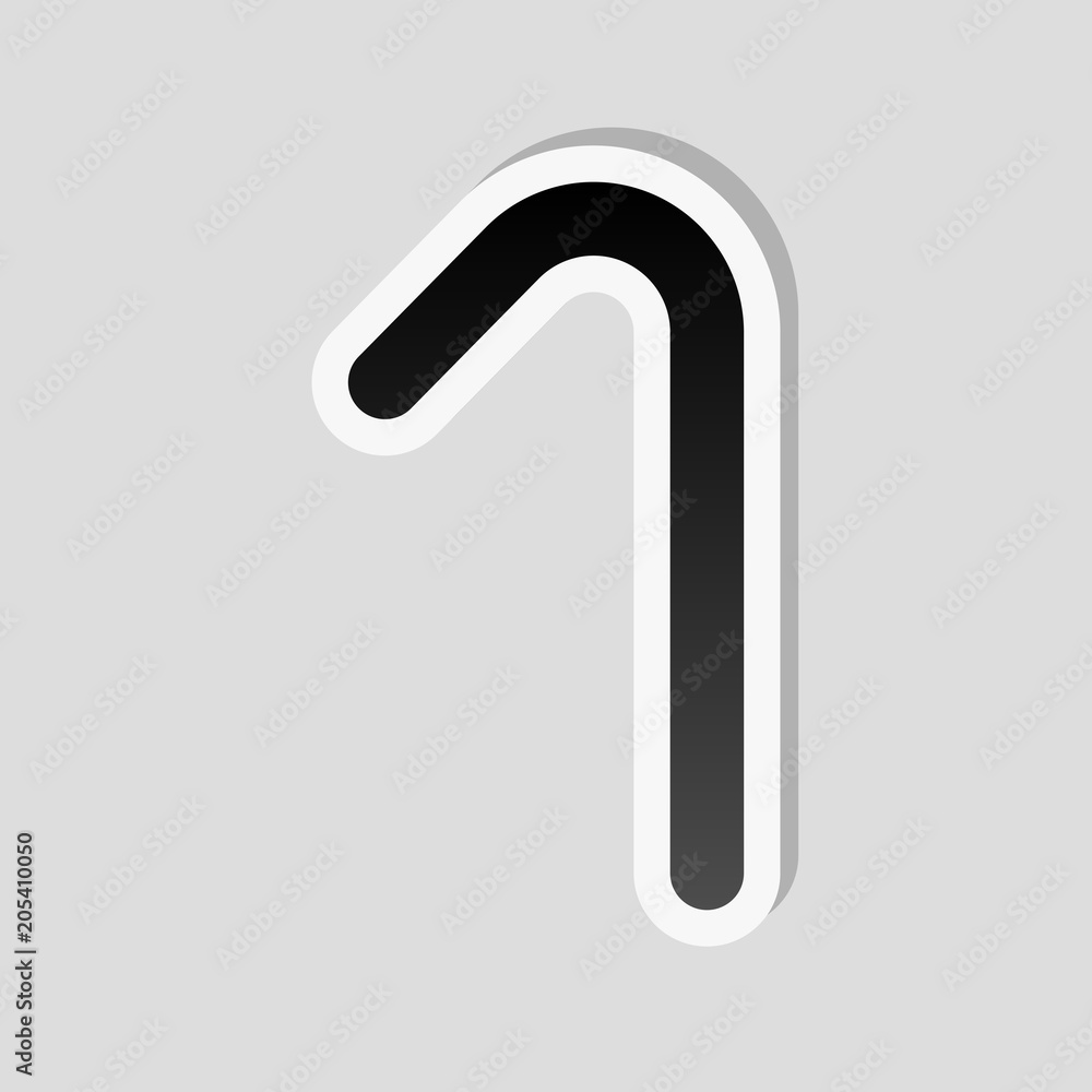 Number one, numeral, simple letter. Sticker style with white bor Number one, numeral, simple letter. Sticker style with white bor
