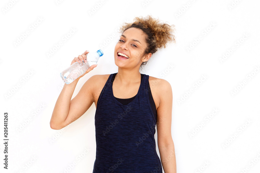 beautiful african american girl drinking water from bottle beautiful african american girl drinking water from bottle