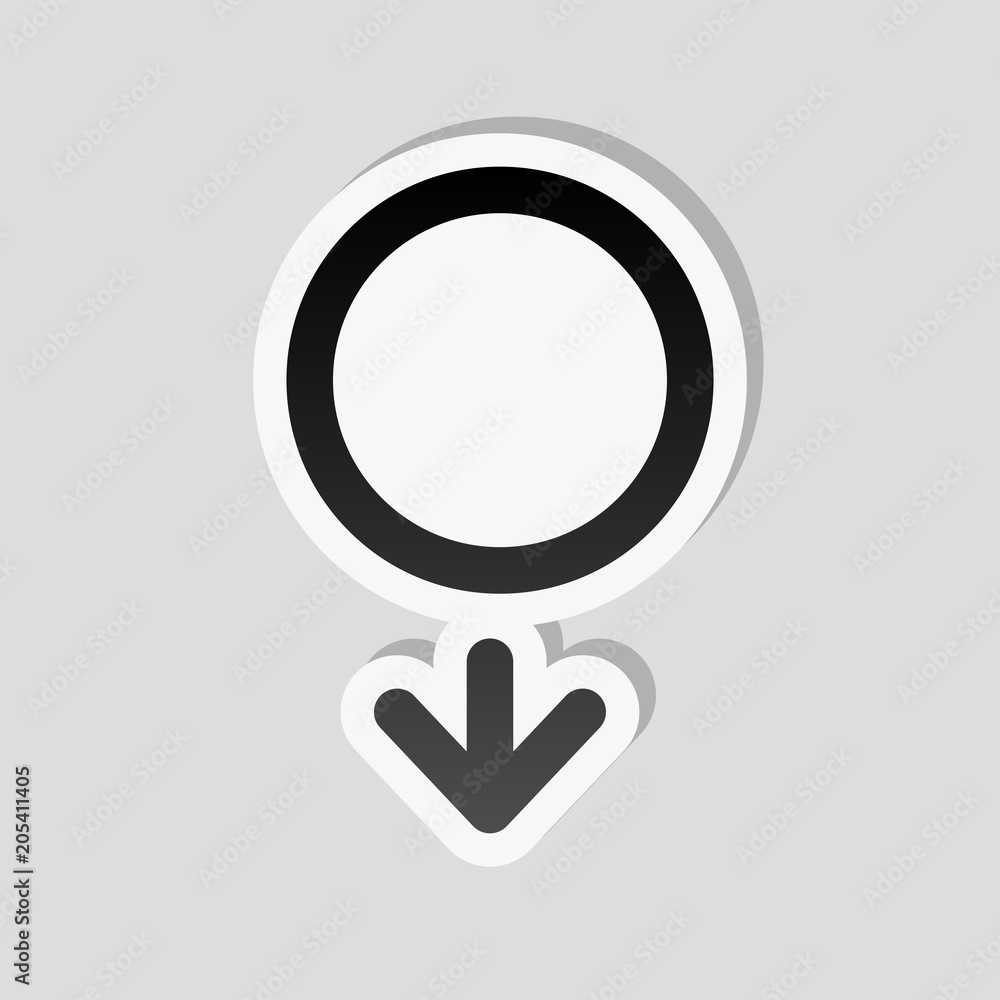 gender symbol. linear symbol. simple men icon. Sticker style wit gender symbol. linear symbol. simple men icon. Sticker style wit