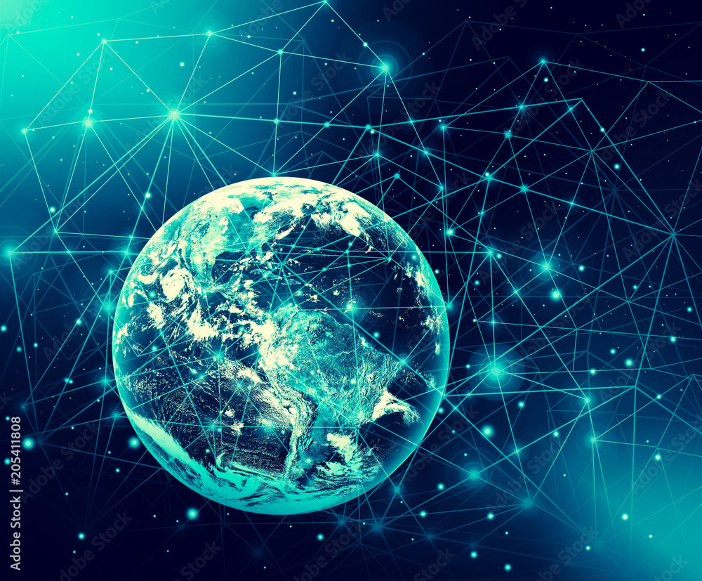 Fototapeta premium Earth from Space. Best Internet Concept of global business from concepts series. Elements of this image furnished by NASA. 3D illustration