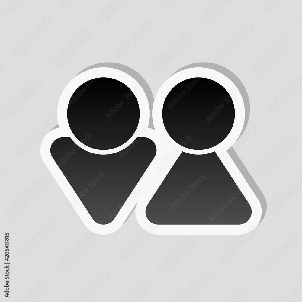 Set of male and female symbols. Simple icon. Sticker style with Set of male and female symbols. Simple icon. Sticker style with