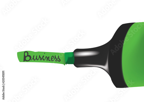 evidenziatore verde evidenzia business