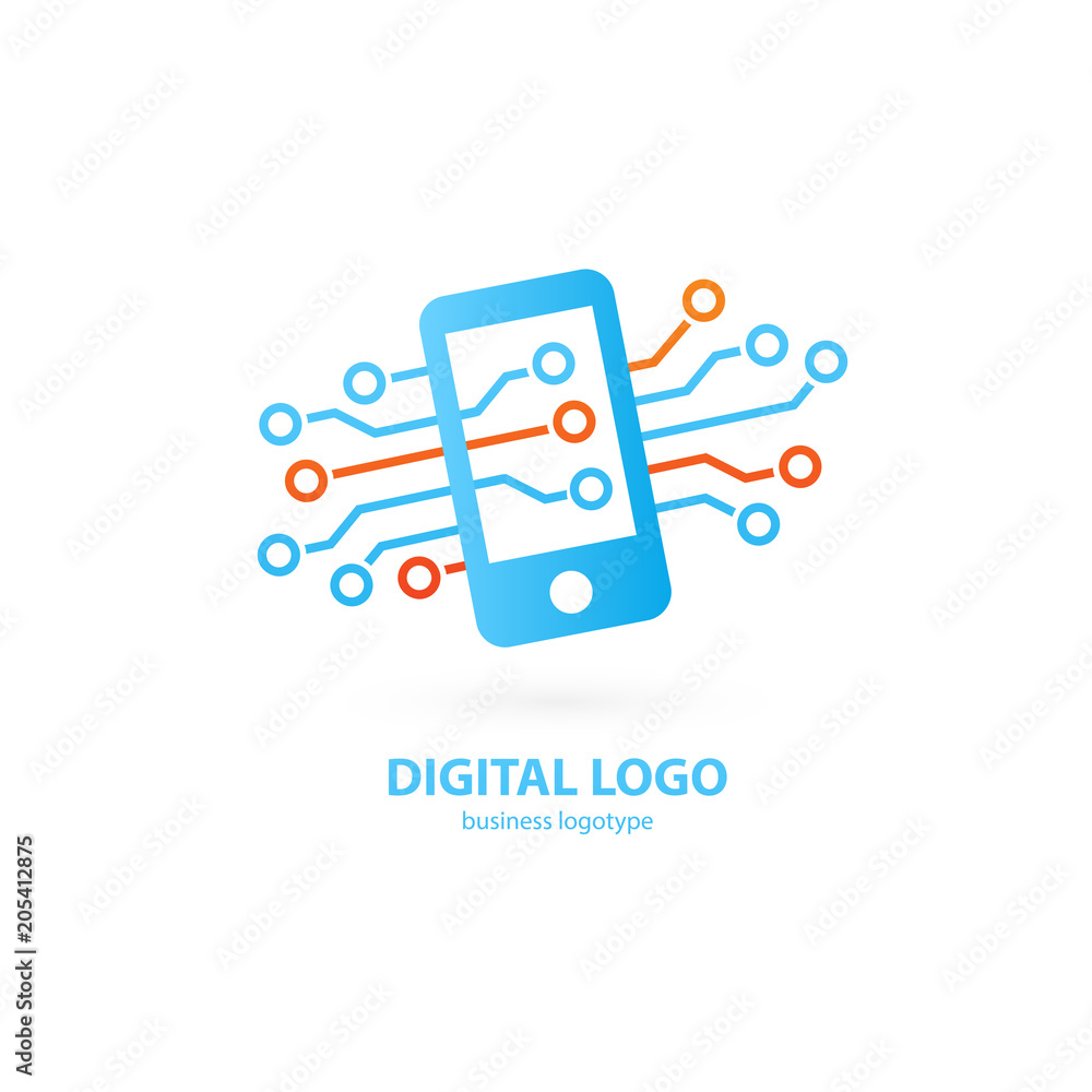Logo design abstract digital technology vector template. Logo design abstract digital technology vector template.