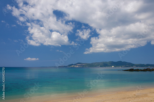 Fototapeta Naklejka Na Ścianę i Meble -  Kouki beach in Nago on Okinawa island in Japan. Beautiful turquo