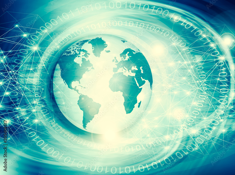 Best Internet Concept of global business. Globe, glowing lines on technological background. Wi-Fi, rays, symbols Internet, 3D illustration Best Internet Concept of global business. Globe, glowing lines on technological background. Wi-Fi, rays, symbols Internet, 3D illustration