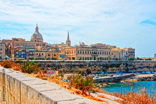 Valletta Skyline with St Paul Cathedral and bastions