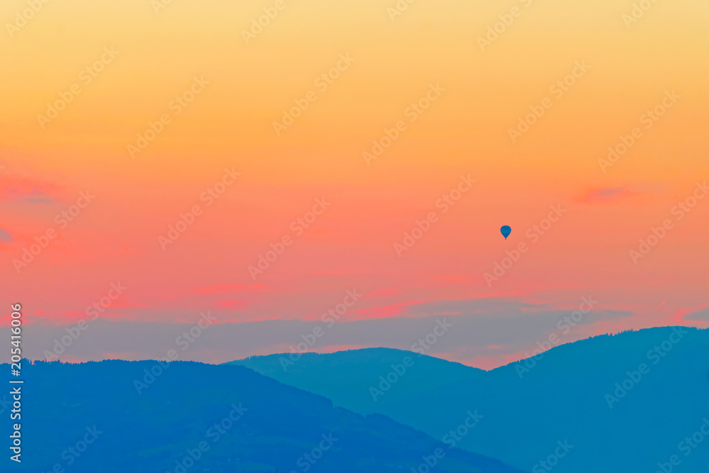 Romantic sunset in evening Romantic sunset in evening