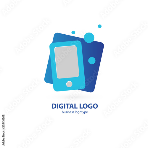 Illustration design of logotype business web marketing. photo