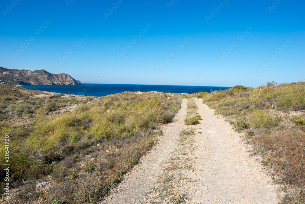 Sea and mountain on the coast of Carboneras, Almeria Sea and mountain on the coast of Carboneras, Almeria