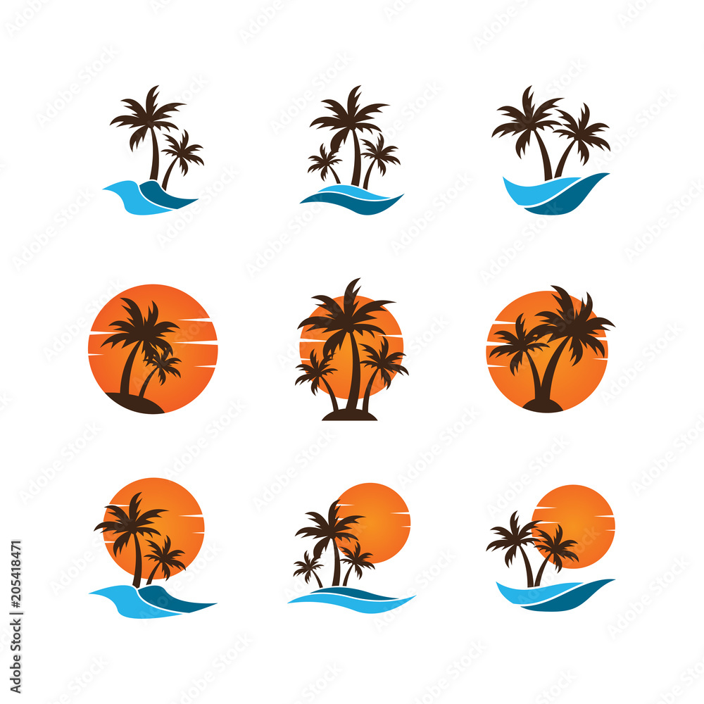 Summer logo icon template Summer logo icon template