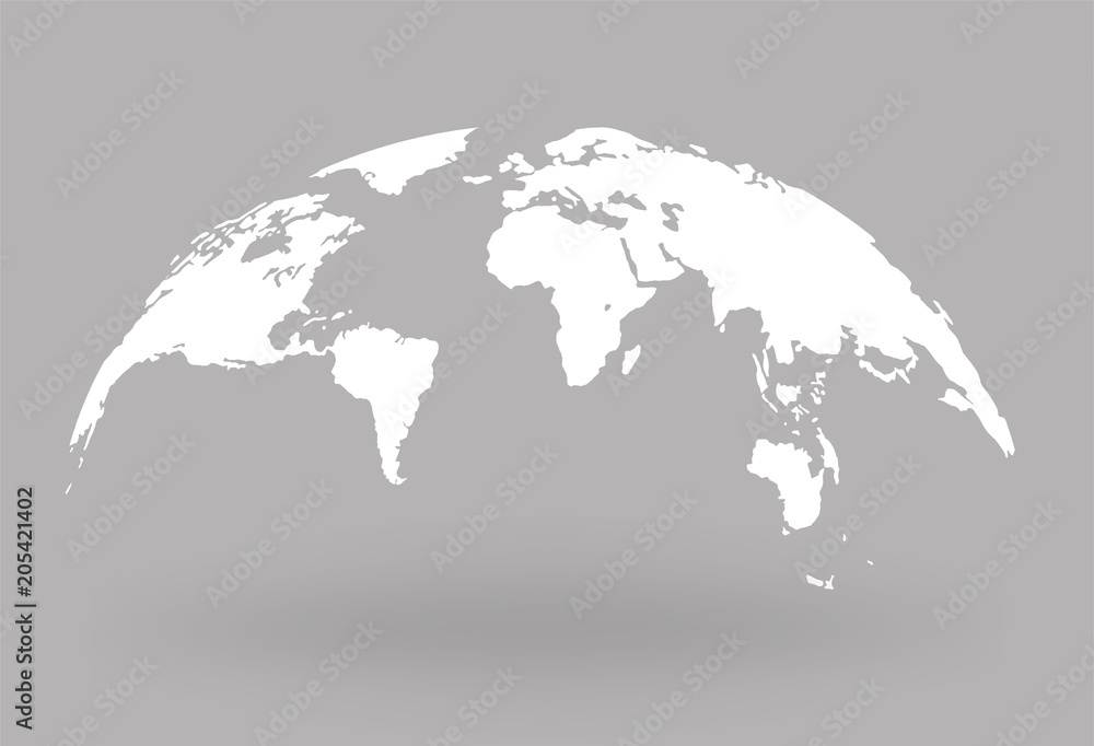 Fototapeta premium World Map Globe with shadow - stock vector.
