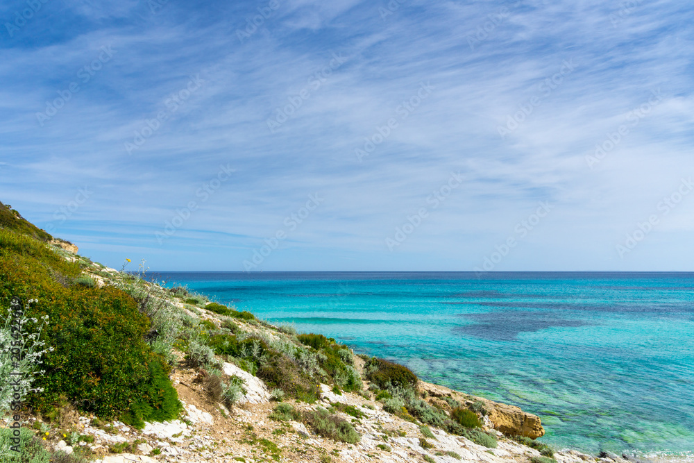Mallorca, Endless blue horizon of nature sea landscape in holiday hike region