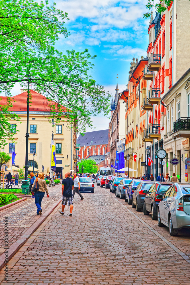 Street view in old city of Krakow