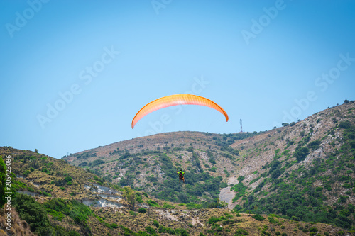 Paragliding in Greece.