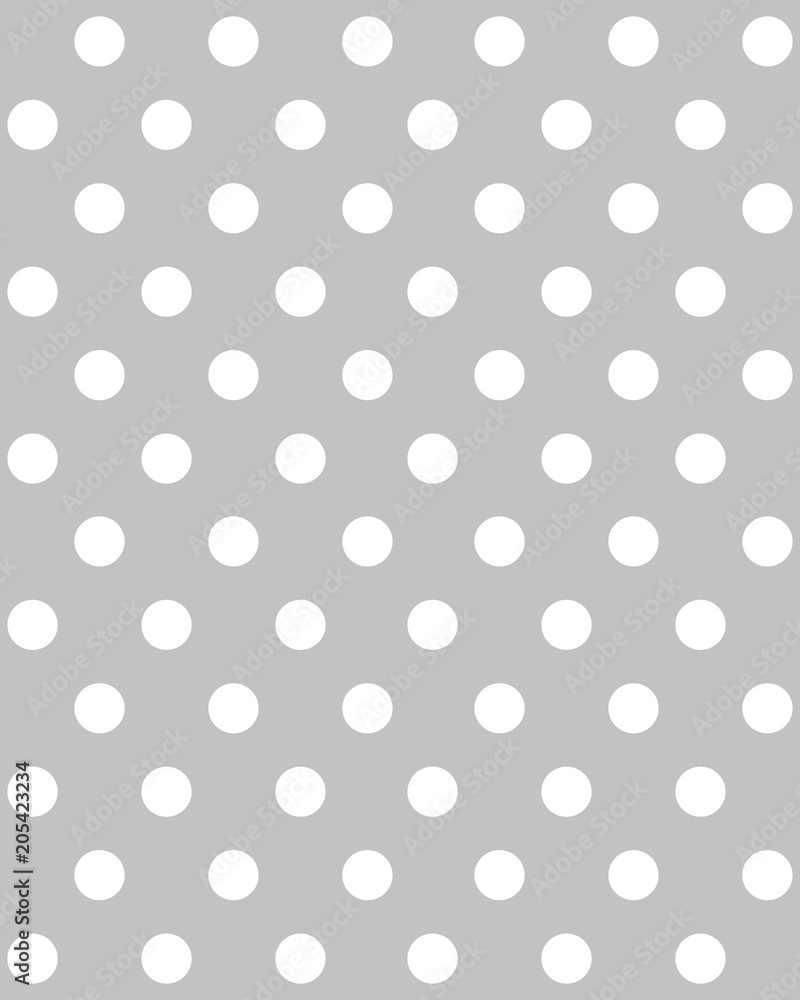 White circles on a gray background, seamless pattern