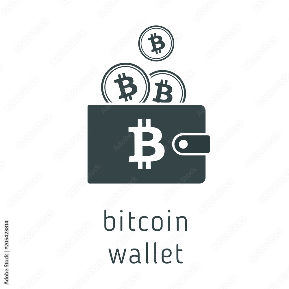 Vector bitcoin wallet with coins Vector bitcoin wallet with coins